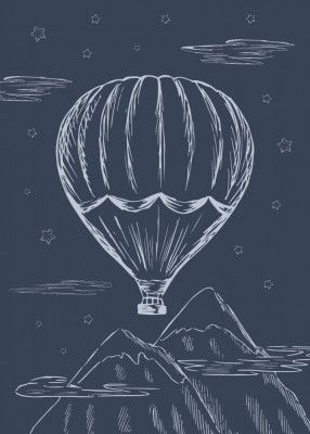 Air Balloon Vintage Blue