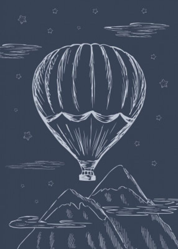 Air Balloon Vintage Blue
