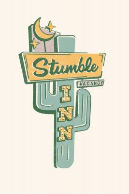 Stumble Inn Motel Modern Western Americana Art