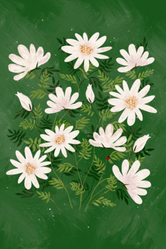 Ladybug flowers green