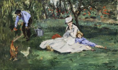 The Monet Family In Their Garden At Argenteuil (1874)