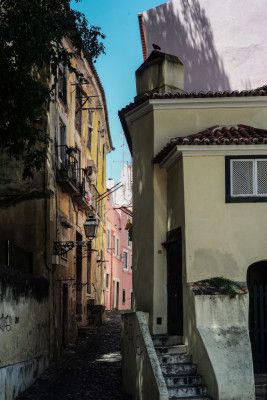 Narrow European Street Scene