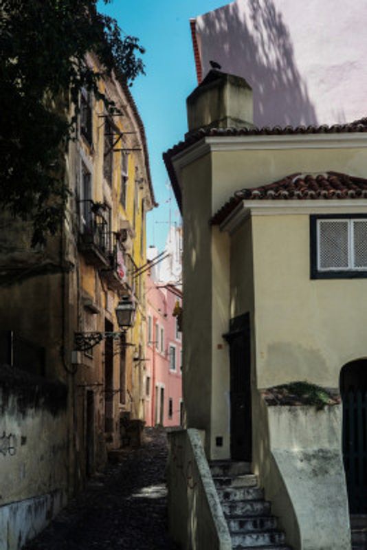 Narrow European Street Scene