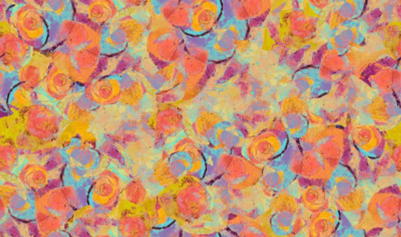 Repeatpattern Bouquethearts1tealorange Tango