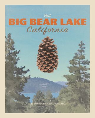 Big Bear Lake, California, USA - Tourism Travel Poster