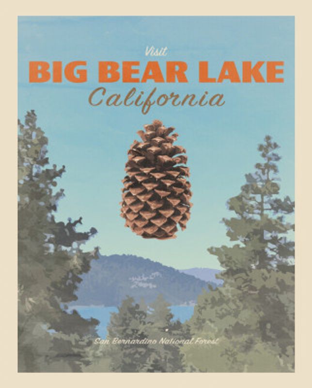 Big Bear Lake, California, USA - Tourism Travel Poster