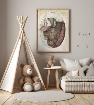 Buffalo In A Baseball Cap