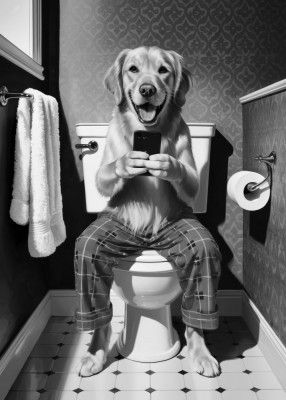 Bathroom Golden Retriever