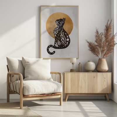 Ornate Cat Golden Moon