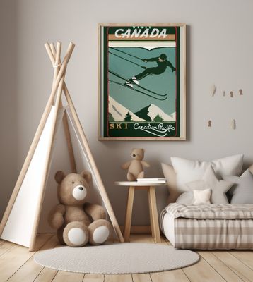 Winter Tourism: Vintage Ski Canada Poster