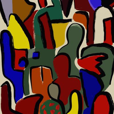 Color doodle abstract