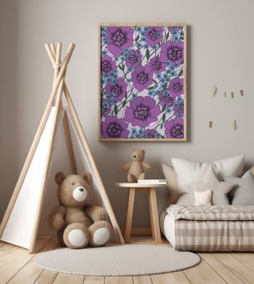 Flowers In The Garden Purple and Lilac