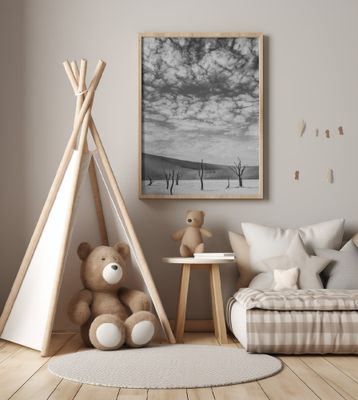 Black And White Desert Landscape