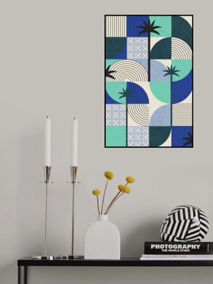 Palm Springs Desert Shapes And Palms Ocean Blue