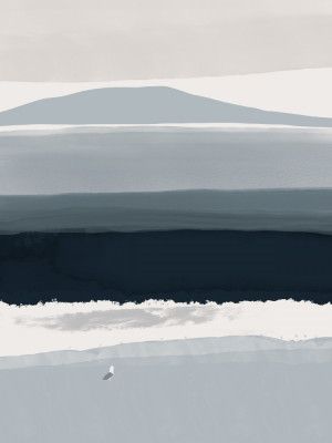 Coastal Landscape With Minimalist Abstraction