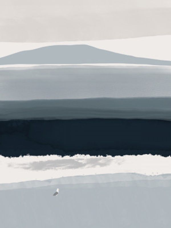 Coastal Landscape With Minimalist Abstraction