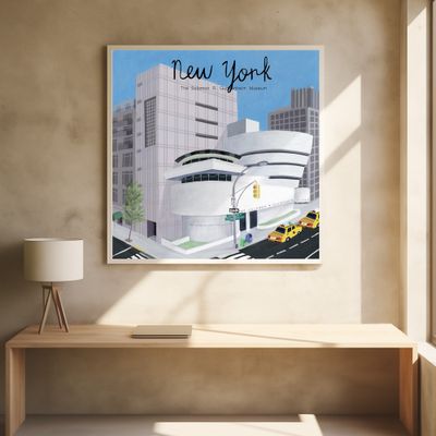 New York City Museum with Yellow Cabs by Artist Carla Daly