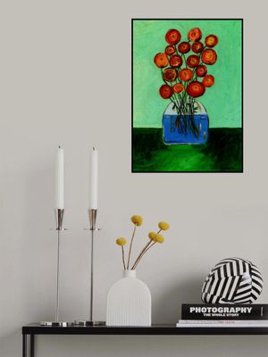 Poppies in Vase Green Version