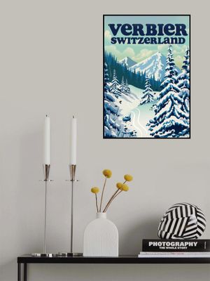Verbier Switzerland Ski Poster