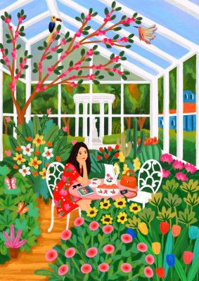 Girl In Greenhouse