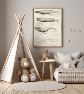 Sketches Of Various Whale