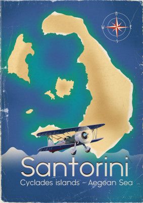 Santorini Cyclades Islands Map