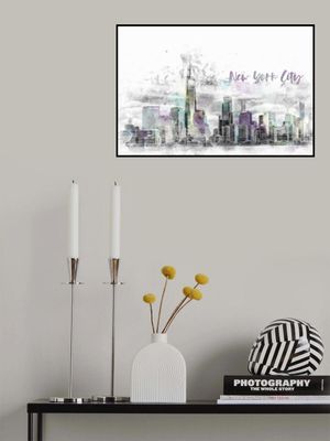 Modern Art NYC Manhattan Skyline | jazzy watercolor splashes