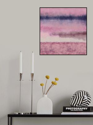 Abstract watercolor landscape in pastel colors no. 4. Pink, violet, white.