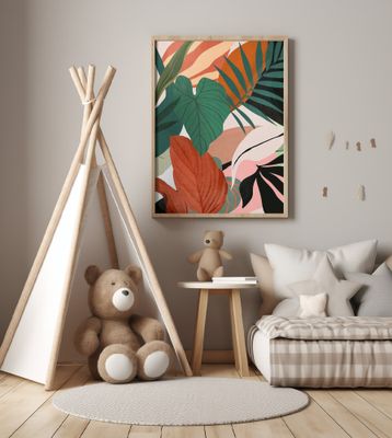 Abstract Art Tropical Leaves