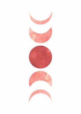 Moon phases in watercolor