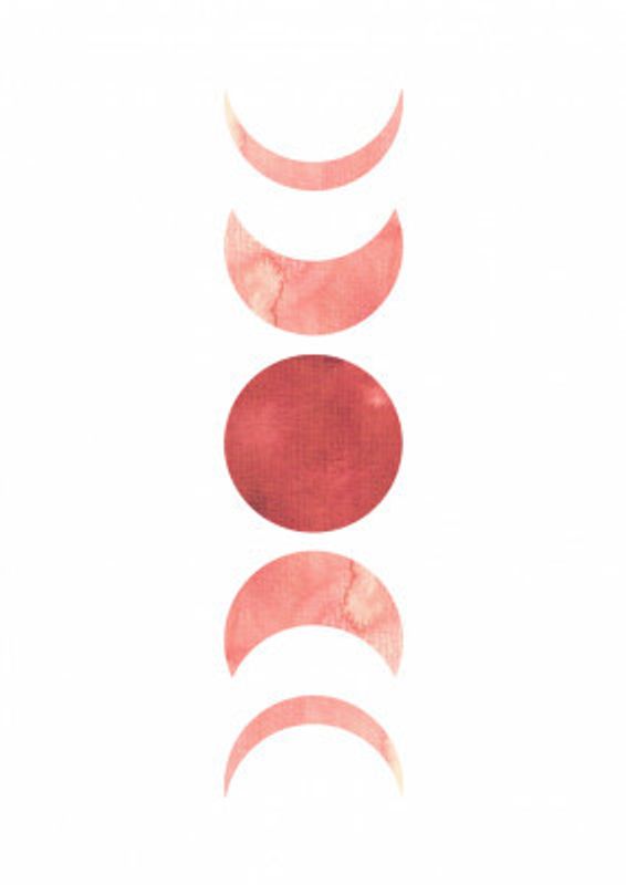 Moon phases in watercolor