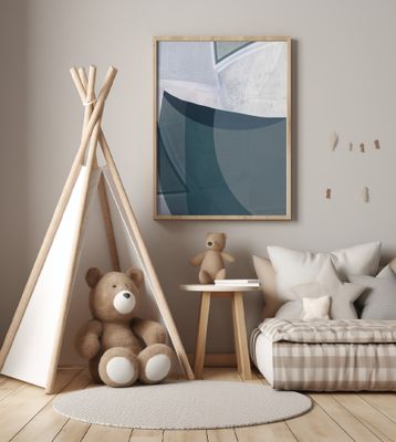 Encore Blue Abstract Print