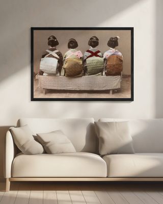 Showing Back Style (19th 20th Century) Japanese Woman Sitting