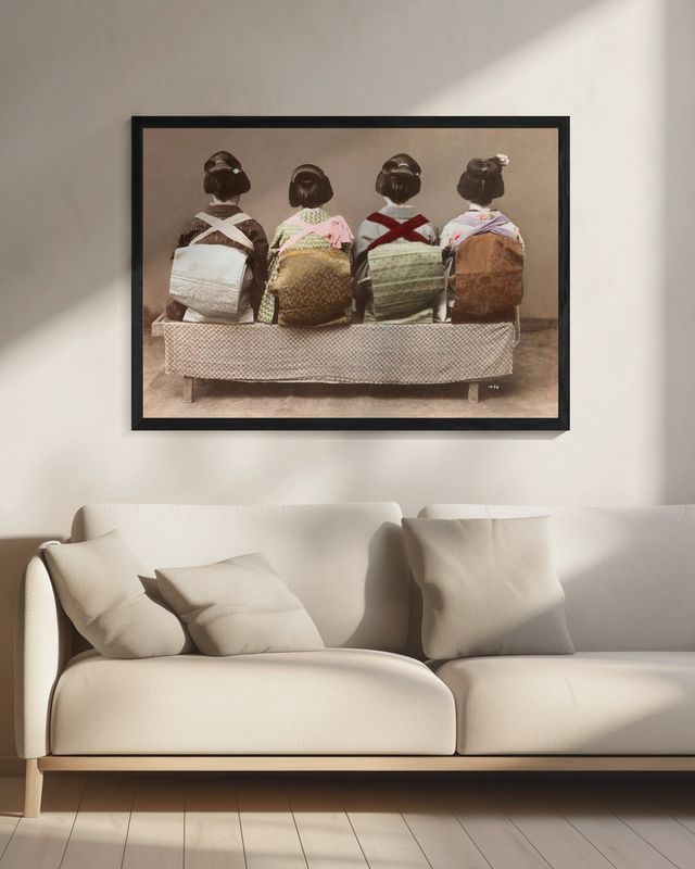 Showing Back Style (19th 20th Century) Japanese Woman Sitting