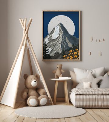 Switzerland Ski Capped Mountain