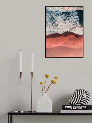 Waves Crashing On A Pink Sandy Beach