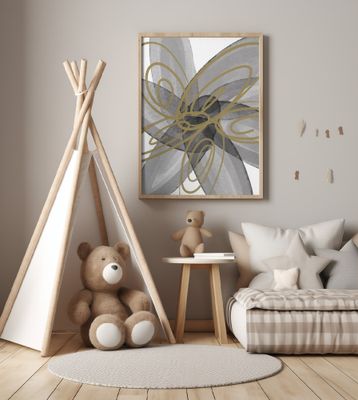 Floral Design with Overlapping Gray Petals