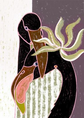 Flamingo Harp Duet II