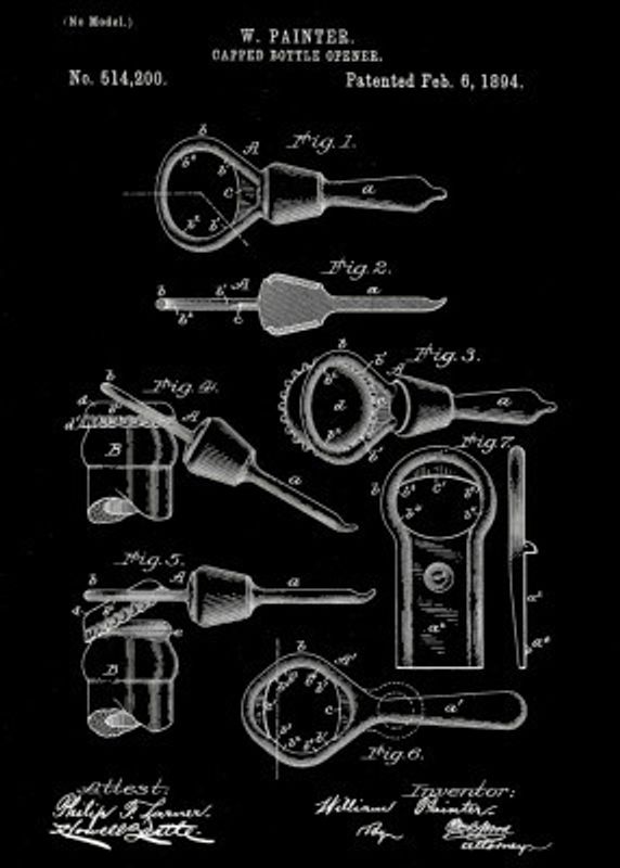 Capped Bottle Opener Patent 1894