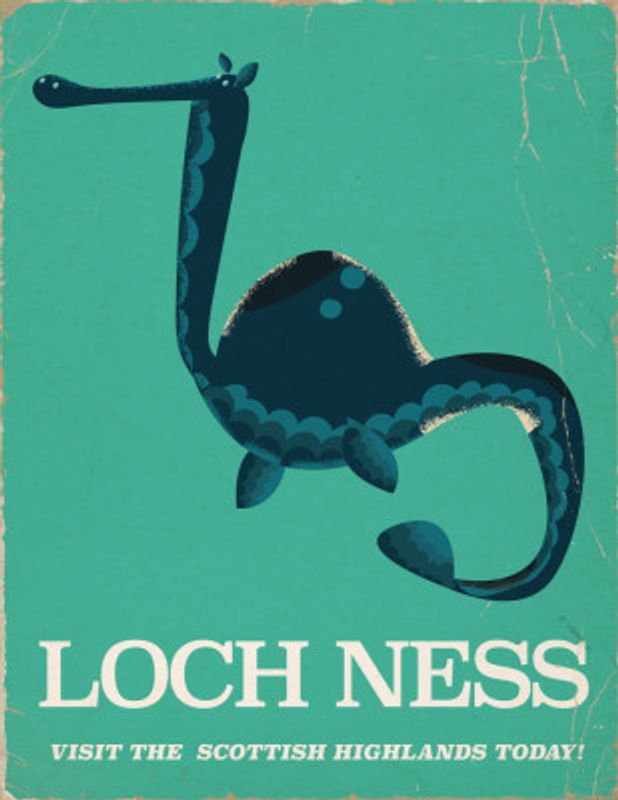 Loch Ness Scotland travel poster