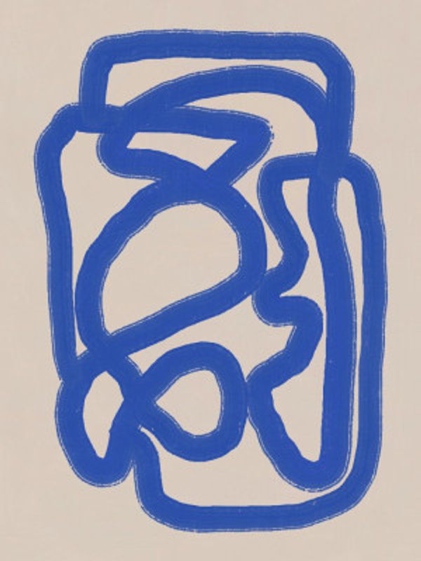 Line art in cobalt blue 04