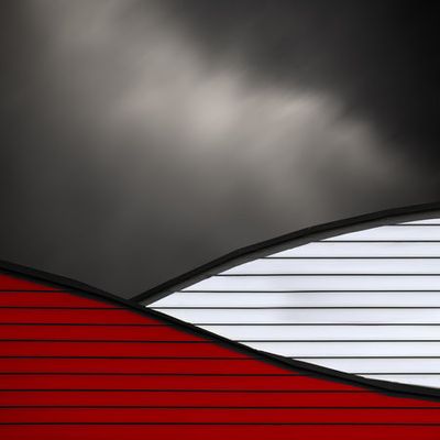 Wavy red white roof