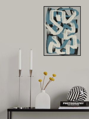 Dry brush abstract in grey and blue