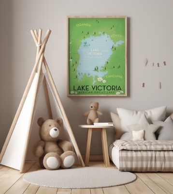 Lake Victoria Vintage Map