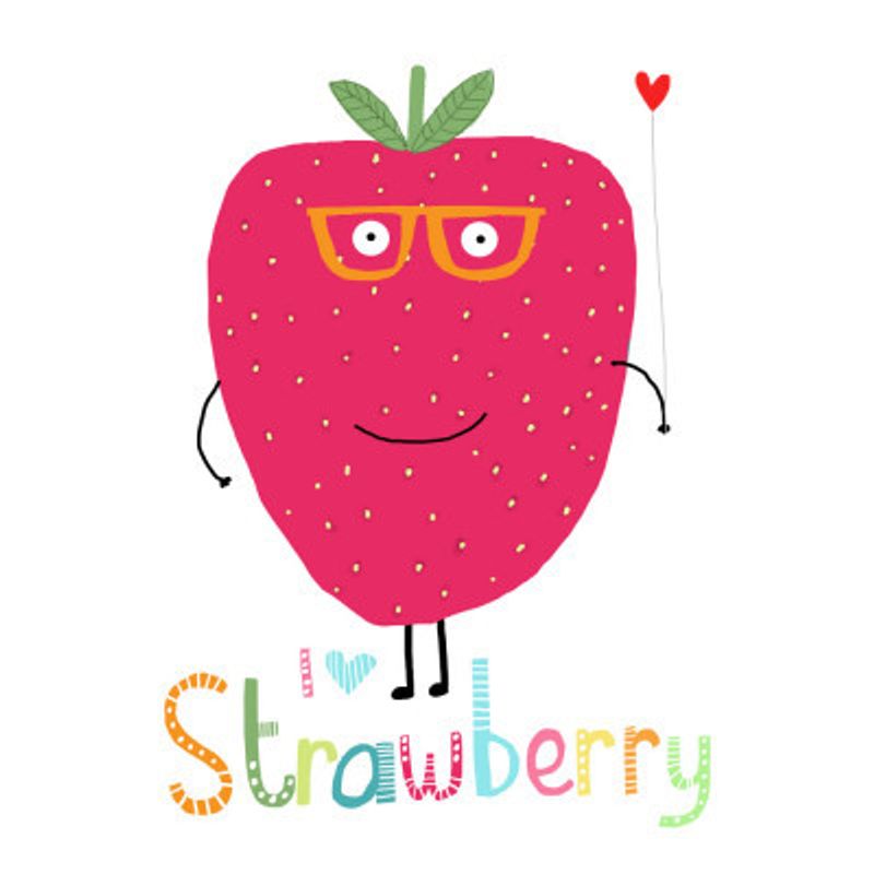 I Love Strawberry! Cute Strawberry Holding a Heart
