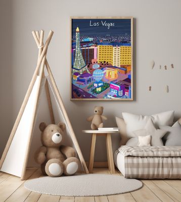 Las Vegas Night View by Artist Carla Daly