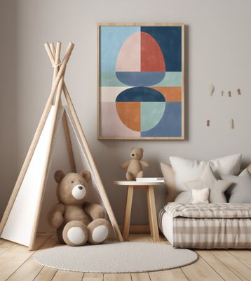 Overlapping Semi-Circles In Earthy Tones