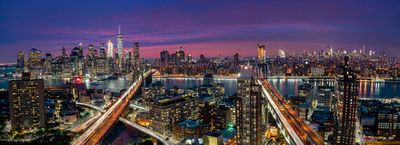 Manhattan skyline during beautiful sunset