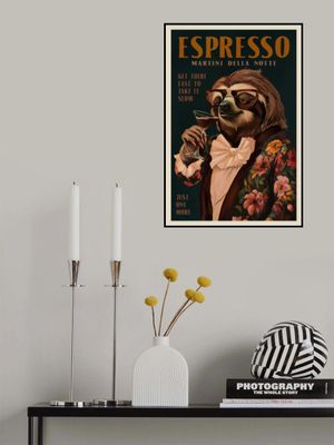 Art Deco Espresso Martini Drinking Sloth