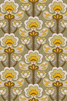 Retro Bloom Rhapsody Ochre Yellow